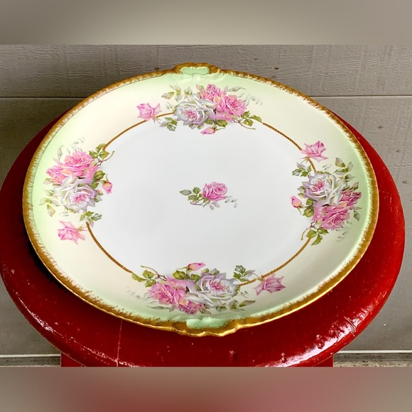 Rare 24k Gold Trim Early 20th Century Vintage LIMOGES FRANCE Serving Plate - Picture 9 of 16